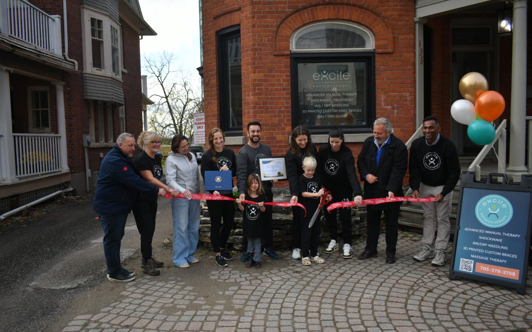 First Physiotherapy appointment in Barrie at Excite Physiotherapy, 105 Collier Street grand opening